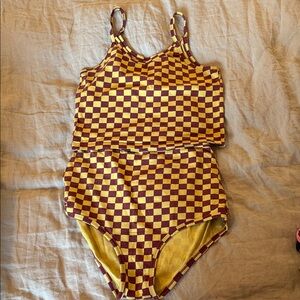 ARQ Mustard and Burgundy Checkered Apparel L